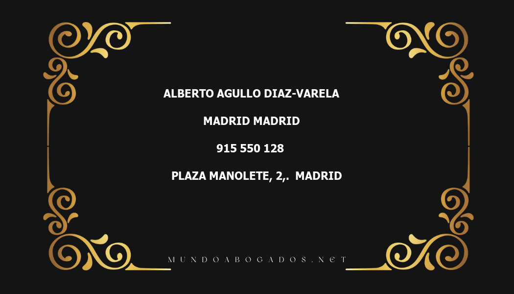 abogado Alberto Agullo Diaz-Varela en la localidad de Madrid