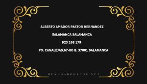 abogado Alberto Amador Pastor Hernandez en la localidad de Salamanca