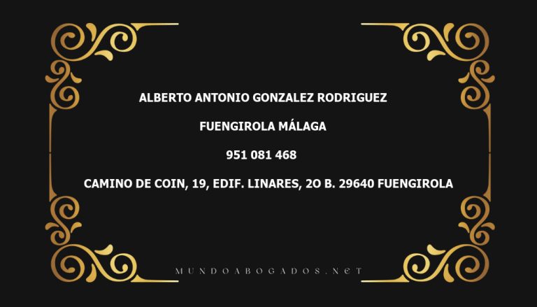 abogado Alberto Antonio Gonzalez Rodriguez en la localidad de Fuengirola