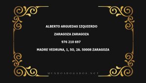 abogado Alberto Arguedas Izquierdo en la localidad de Zaragoza