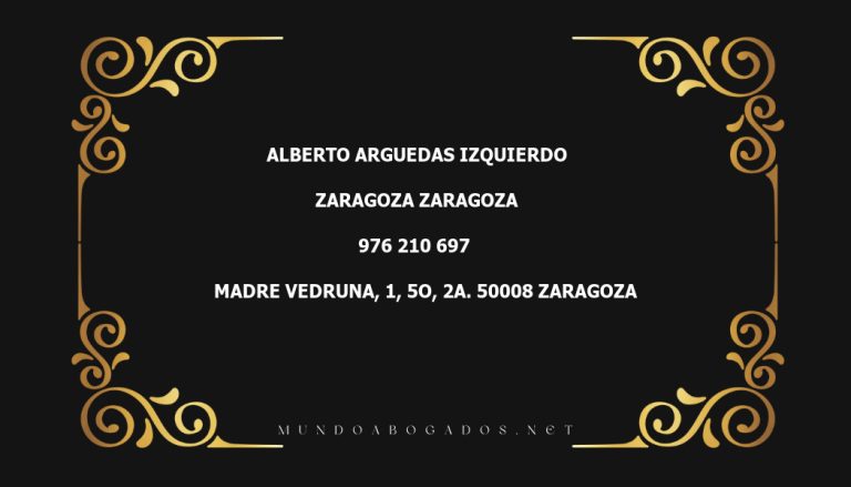 abogado Alberto Arguedas Izquierdo en la localidad de Zaragoza