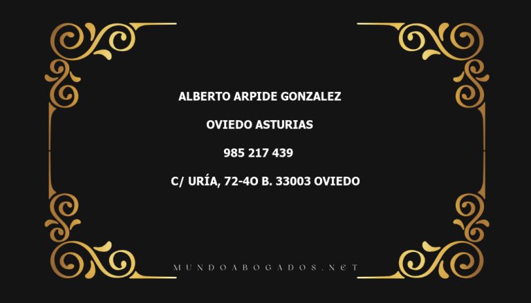 abogado Alberto Arpide Gonzalez en la localidad de Oviedo