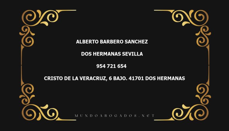 abogado Alberto Barbero Sanchez en la localidad de Dos Hermanas