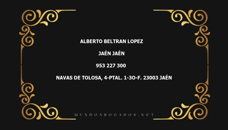 abogado Alberto Beltran Lopez en la localidad de Jaén