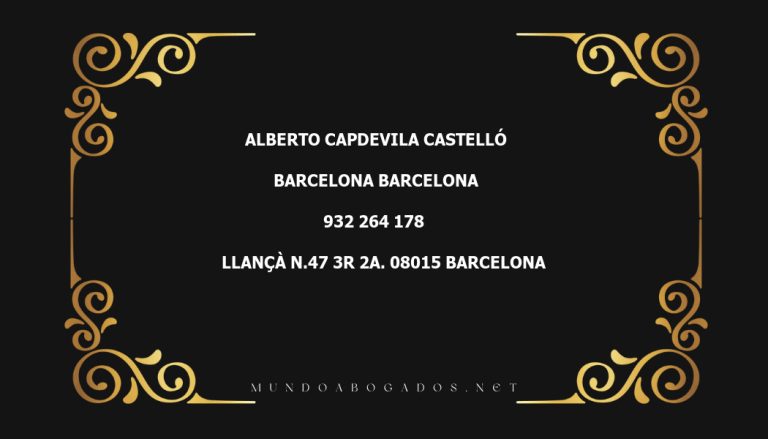 abogado Alberto Capdevila Castelló en la localidad de Barcelona