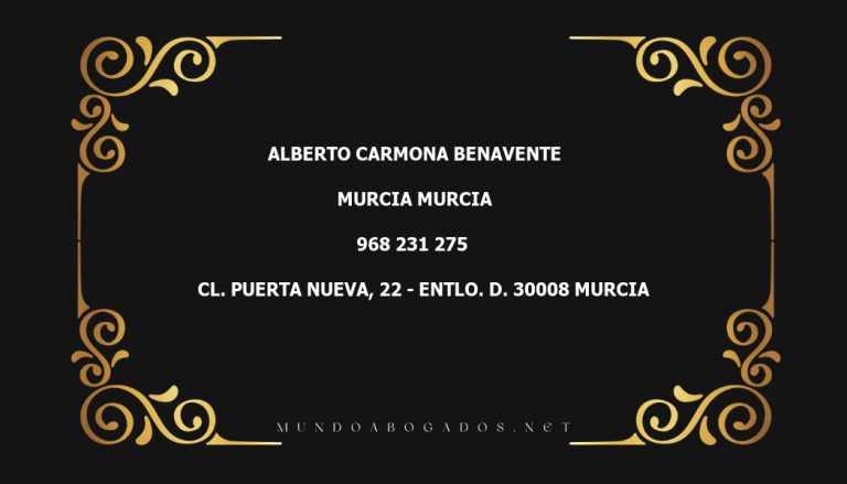 abogado Alberto Carmona Benavente en la localidad de Murcia