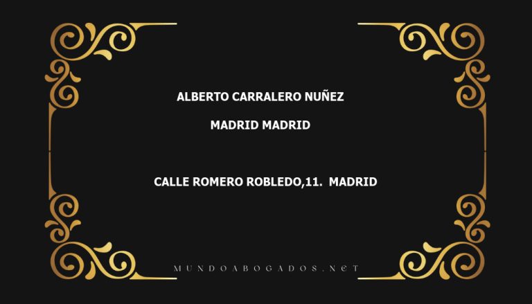 abogado Alberto Carralero Nuñez en la localidad de Madrid