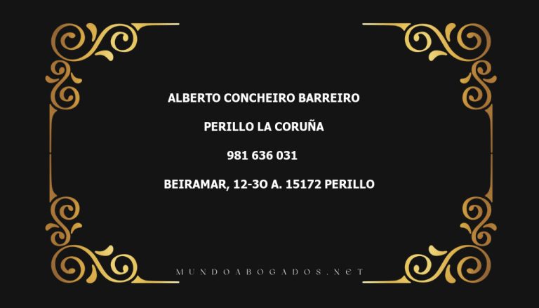 abogado Alberto Concheiro Barreiro en la localidad de Perillo