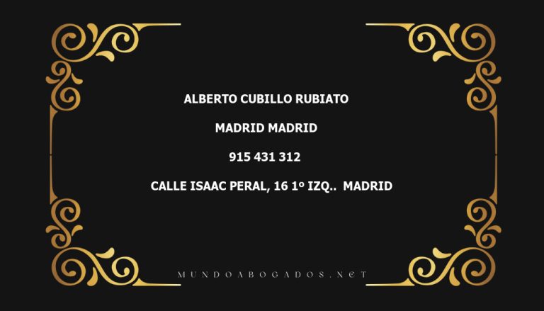 abogado Alberto Cubillo Rubiato en la localidad de Madrid