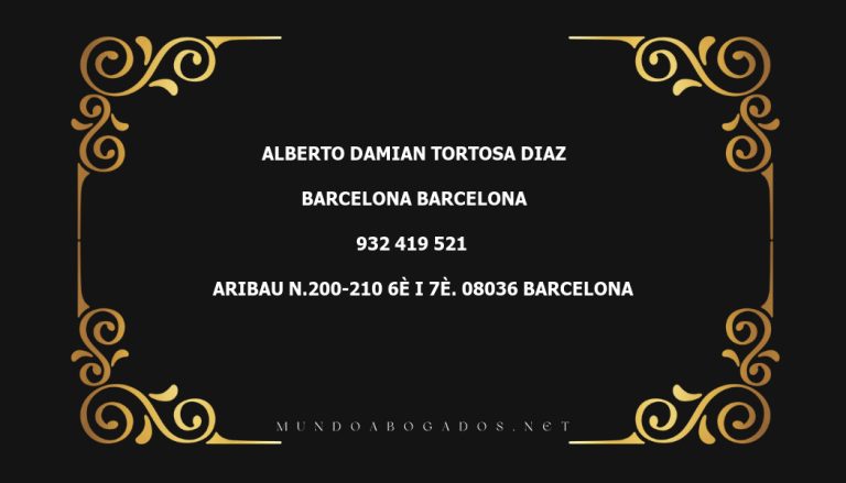 abogado Alberto Damian Tortosa Diaz en la localidad de Barcelona