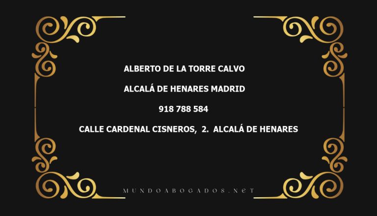 abogado Alberto De La Torre Calvo en la localidad de Alcalá de Henares