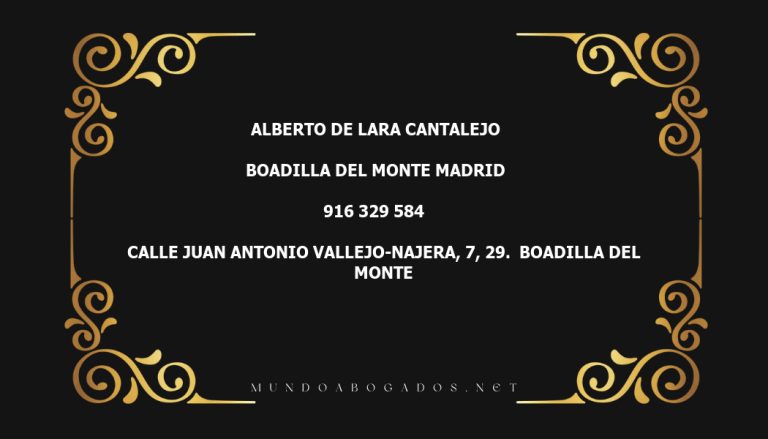 abogado Alberto De Lara Cantalejo en la localidad de Boadilla del Monte