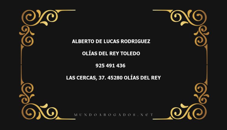 abogado Alberto De Lucas Rodriguez en la localidad de Olías del Rey