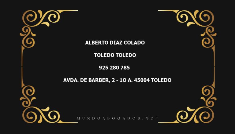 abogado Alberto Diaz Colado en la localidad de Toledo