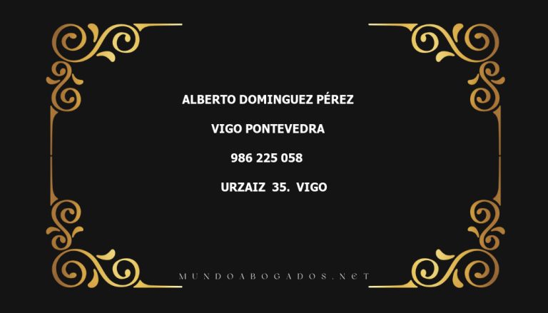 abogado Alberto Dominguez Pérez en la localidad de Vigo