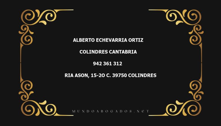 abogado Alberto Echevarria Ortiz en la localidad de Colindres