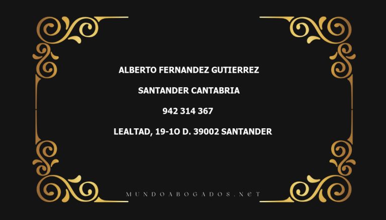 abogado Alberto Fernandez Gutierrez en la localidad de Santander