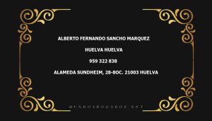 abogado Alberto Fernando Sancho Marquez en la localidad de Huelva