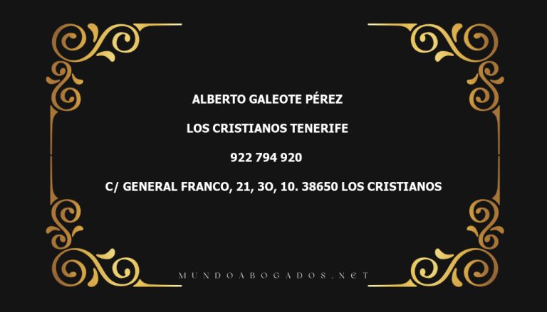 abogado Alberto Galeote Pérez en la localidad de Los Cristianos