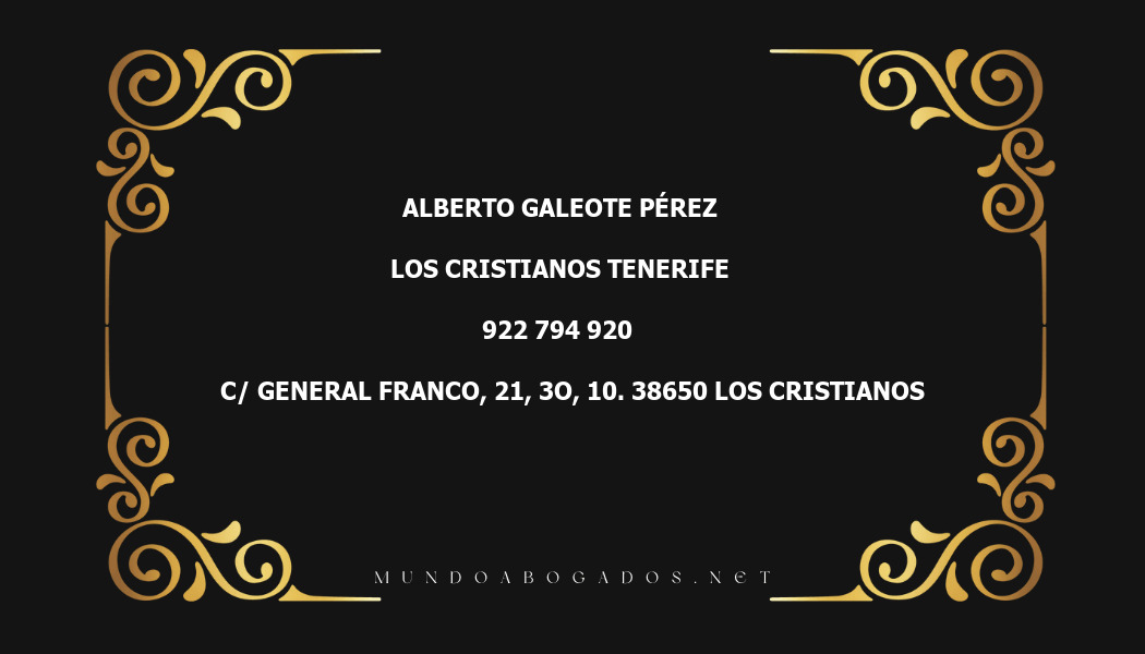 abogado Alberto Galeote Pérez en la localidad de Los Cristianos