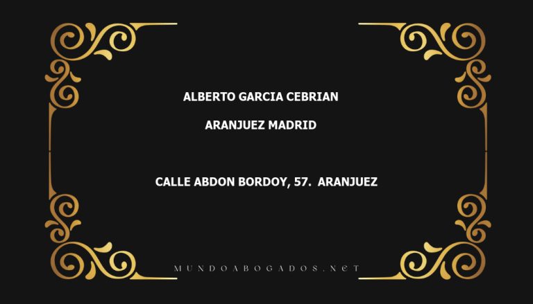 abogado Alberto Garcia Cebrian en la localidad de Aranjuez