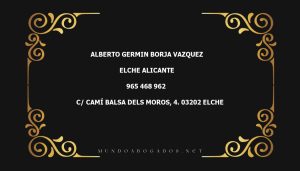 abogado Alberto Germin Borja Vazquez en la localidad de Elche