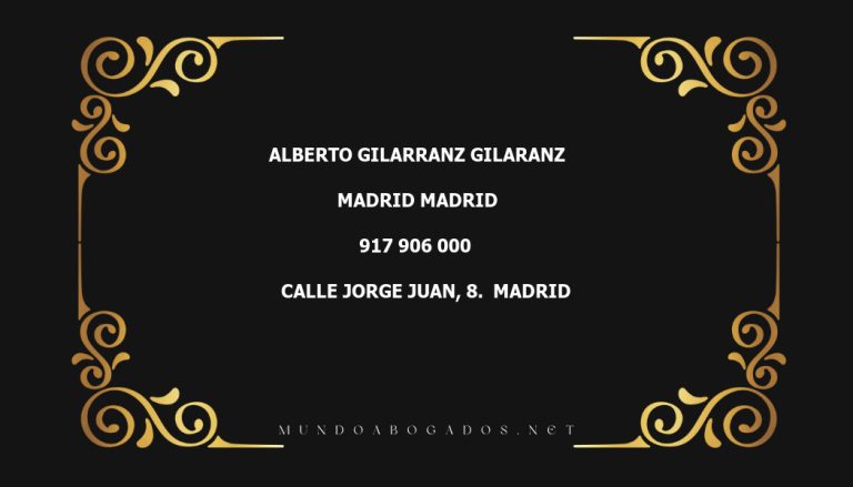 abogado Alberto Gilarranz Gilaranz en la localidad de Madrid