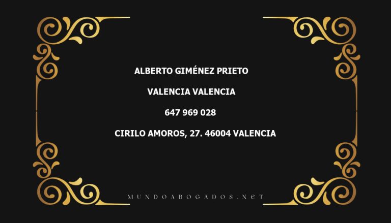 abogado Alberto Giménez Prieto en la localidad de Valencia