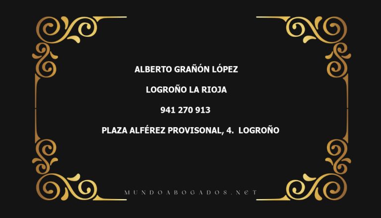 abogado Alberto Grañón López en la localidad de Logroño