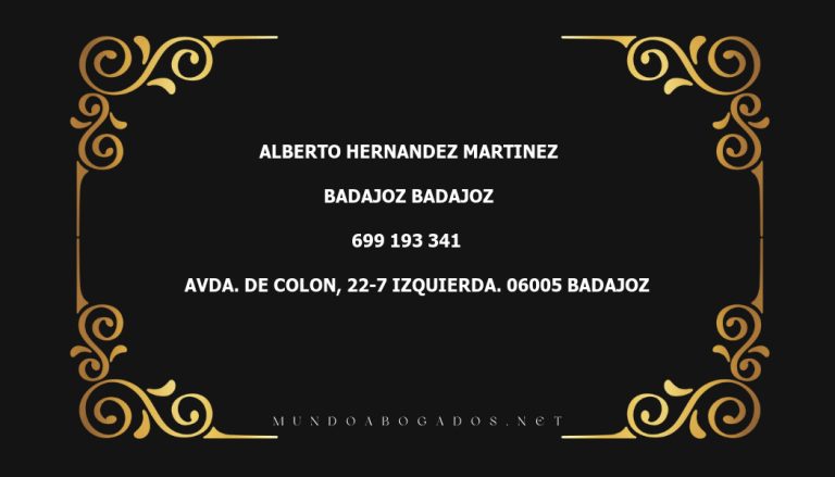 abogado Alberto Hernandez Martinez en la localidad de Badajoz