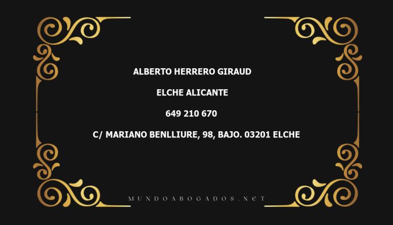 abogado Alberto Herrero Giraud en la localidad de Elche