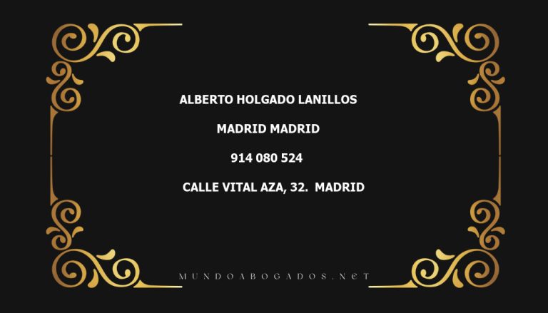 abogado Alberto Holgado Lanillos en la localidad de Madrid