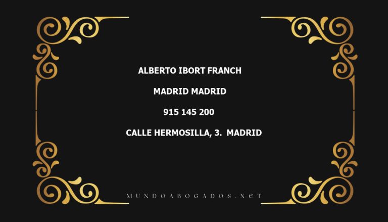 abogado Alberto Ibort Franch en la localidad de Madrid