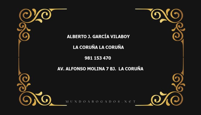 abogado Alberto J. García Vilaboy en la localidad de La Coruña