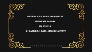 abogado Alberto Jesus San Roman Garcia en la localidad de Benavente