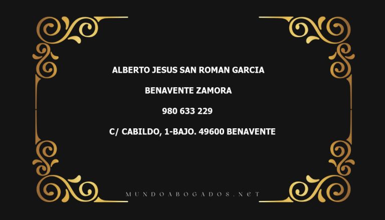 abogado Alberto Jesus San Roman Garcia en la localidad de Benavente