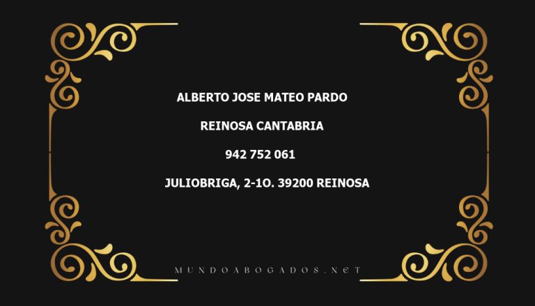 abogado Alberto Jose Mateo Pardo en la localidad de Reinosa