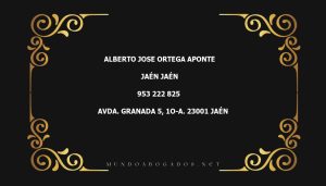 abogado Alberto Jose Ortega Aponte en la localidad de Jaén