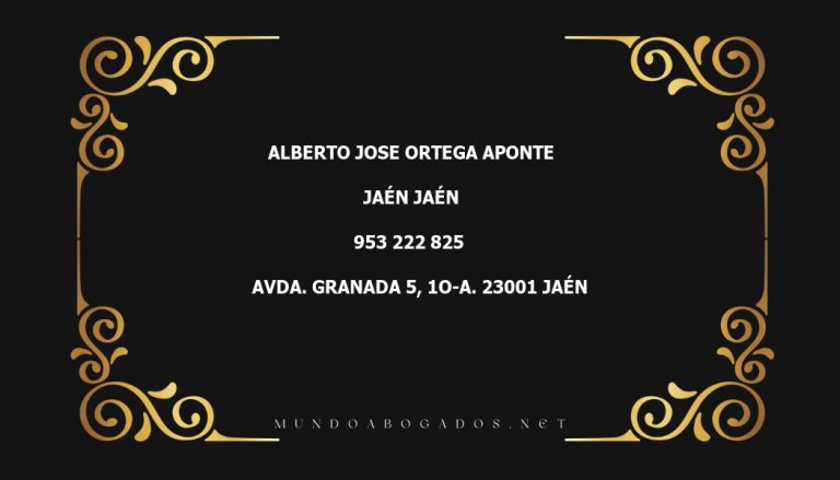 abogado Alberto Jose Ortega Aponte en la localidad de Jaén