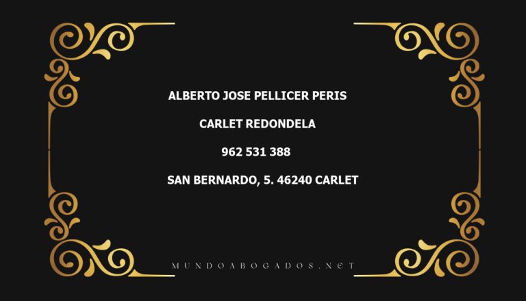 abogado Alberto Jose Pellicer Peris en la localidad de Carlet