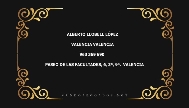 abogado Alberto Llobell López en la localidad de Valencia