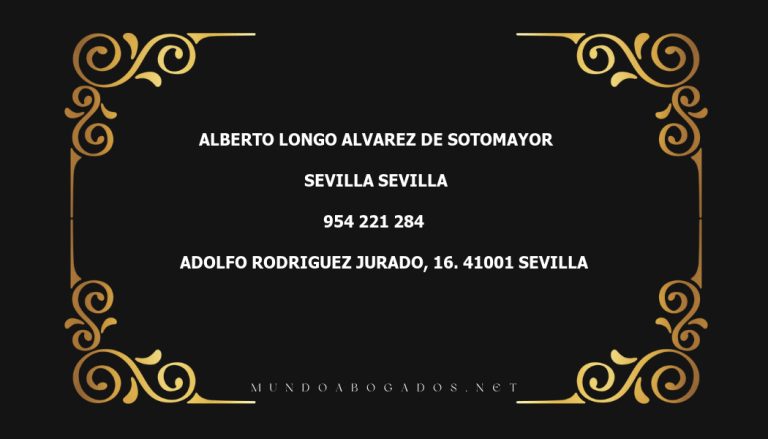 abogado Alberto Longo Alvarez De Sotomayor en la localidad de Sevilla