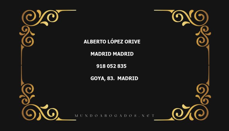 abogado Alberto López Orive en la localidad de Madrid