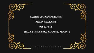 abogado Alberto Luis Gimenez Artes en la localidad de Alicante