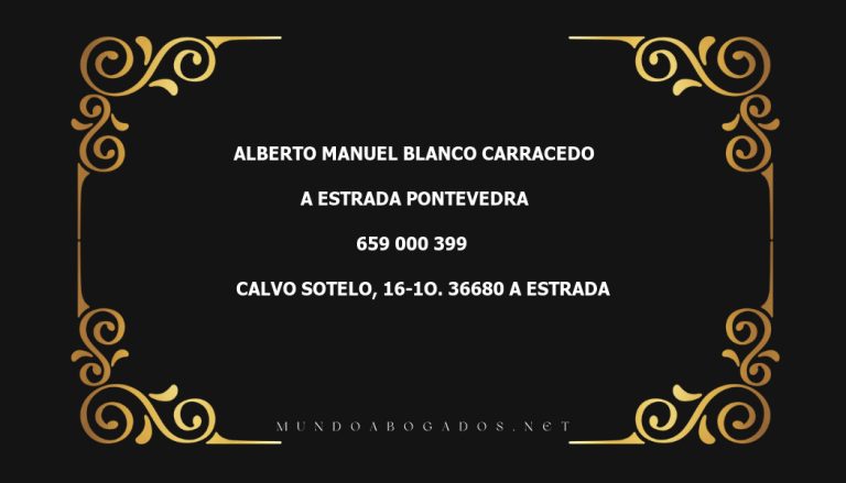 abogado Alberto Manuel Blanco Carracedo en la localidad de A Estrada