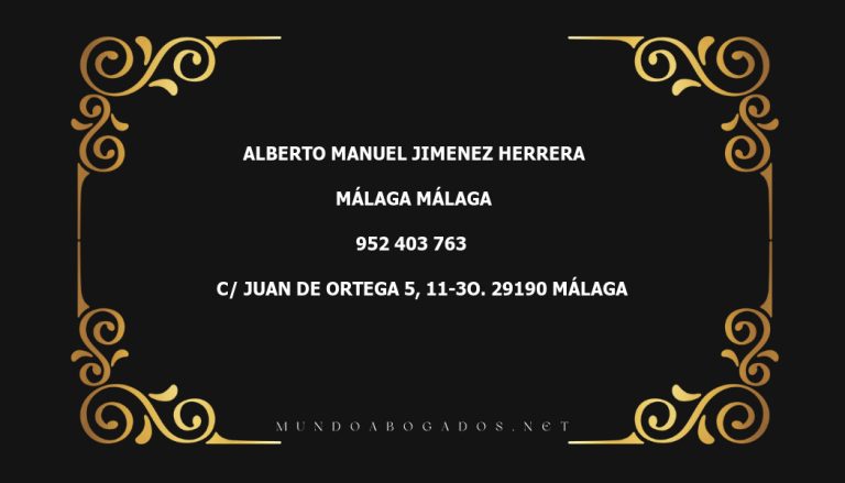 abogado Alberto Manuel Jimenez Herrera en la localidad de Málaga