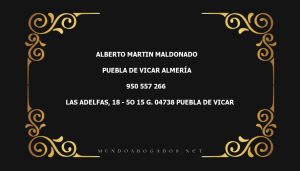 abogado Alberto Martin Maldonado en la localidad de Puebla de Vicar