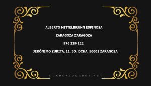 abogado Alberto Mittelbrunn Espinosa en la localidad de Zaragoza