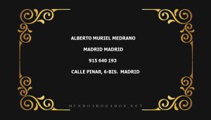 abogado Alberto Muriel Medrano en la localidad de Madrid