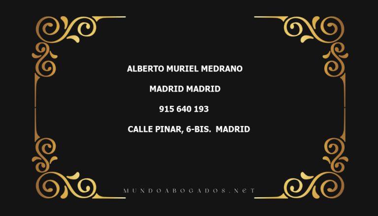 abogado Alberto Muriel Medrano en la localidad de Madrid